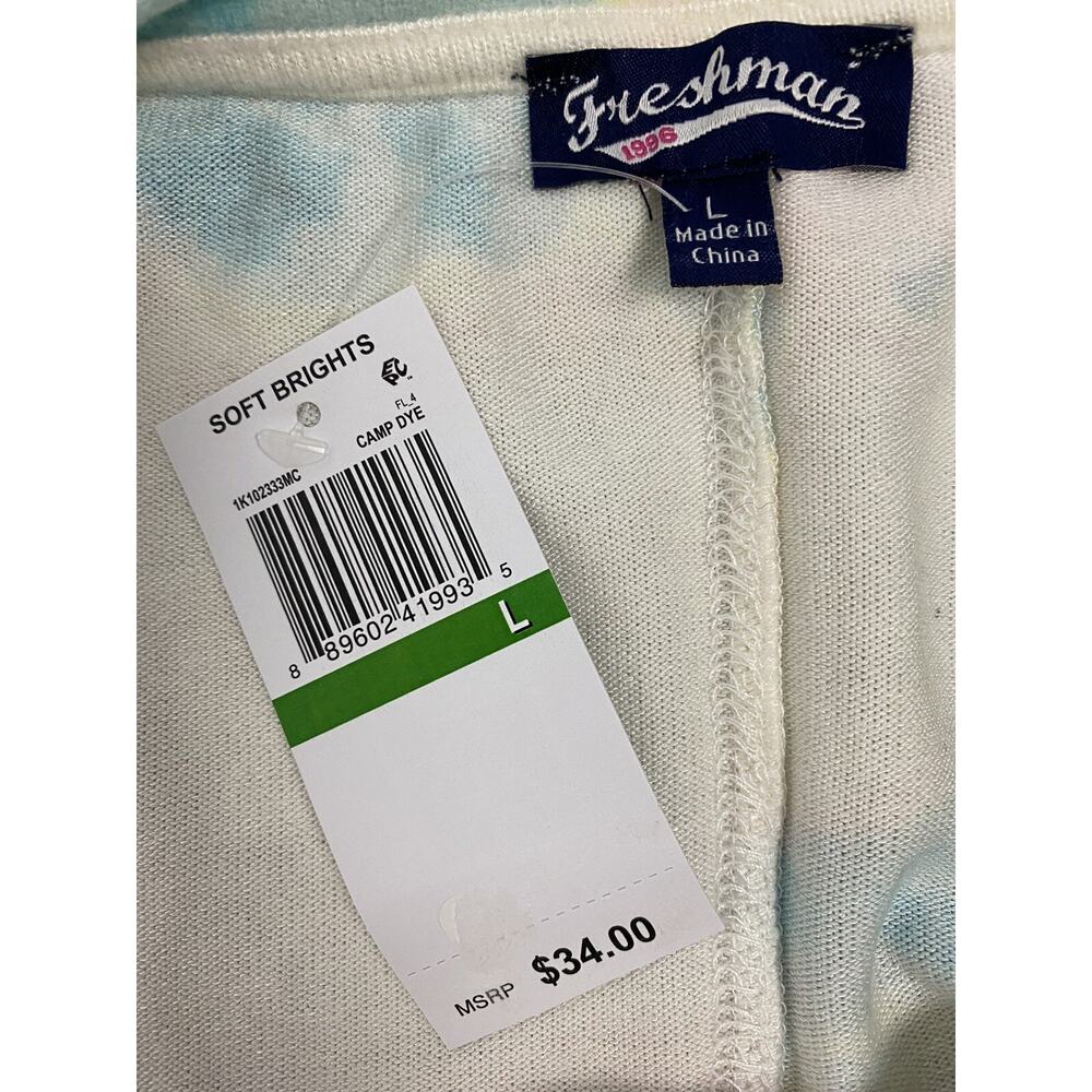 Freshman Juniors' Cozy Tie-Dyed V-Neck Top White Size Large Women A004618 - Picture 5 of 5